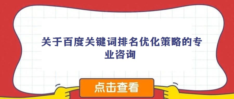 關于百度關鍵詞排名優化策略的專業咨詢